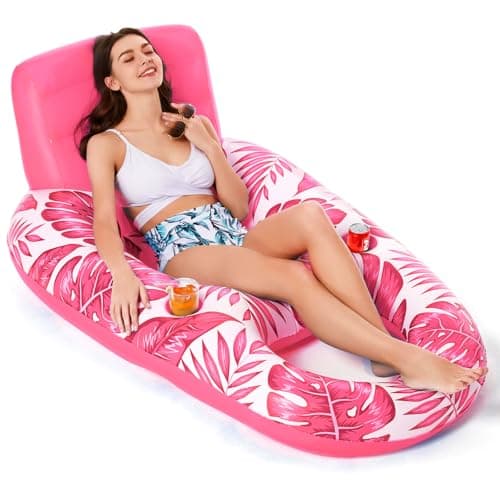 Jasonwell Inflatable Pool Float Adult - Pool Floaties Lounger Floats Raft Floating Chair Water Floaties for Swimming Pool Lake Lounge Float with Cup Holders Beach Pool Party Toys for Adults - Image 1