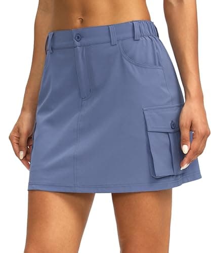 G Gradual Women's Skort 5 Pockets Cargo Skirt Golf Skirts Skorts for Women Casual Summer Hiking, Stone Blue, XX-Large - Image 1