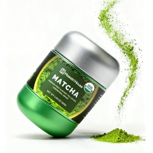 Maestri House Ceremonial Grade Matcha Powder - Premium First Harvest Green Tea Powder, 100% Pure Unsweetened No Additives, USDA Organic Gluten-Free Vegan, 1.06oz Tin - Image 1