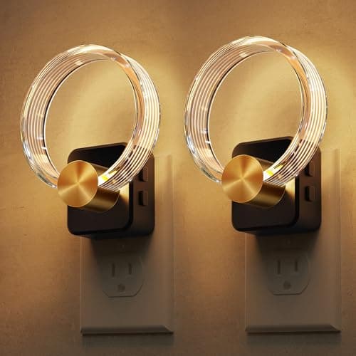 L LOHAS LED Night Lights Plug into Wall, 2 Pack Plug in Night Lights with Light Sensor, 3000K Soft White, 0-100LM Brightness Adjustable, Acrylic Nightlight for Bathroom Bedroom Hallway - Image 1
