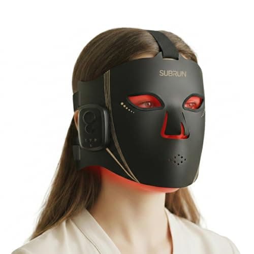 SUBRUN Red Light Therapy for Face, FDA-Cleared Red Light Therapy Mask, 336 LEDs Full Face Coverage & 4 Modes, Rechargeable Cordless At-Home Facial Skincare Device, Birthday Gifts for Women Mom Wife - Image 1
