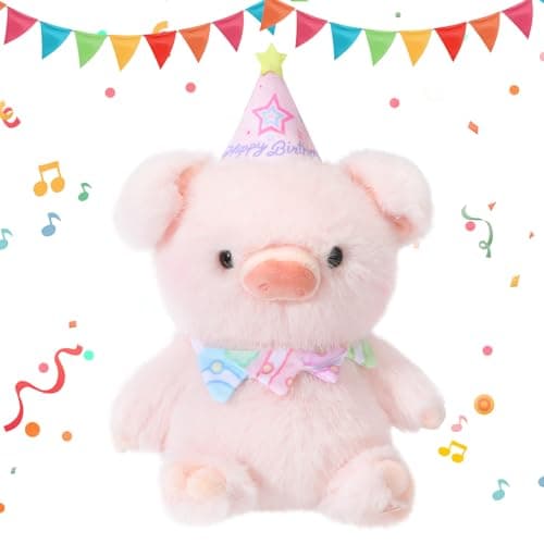 LLUKEME Birthday Piglet Plush Baby Toys, Clap Activated with Voice Recording, Singing Dancing Interactive Stuffed Animal, Easter Gift for Toddlers, Birthday Party Decor - Image 1