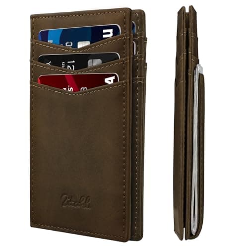 Zitahli Mens Slim Wallet - RFID Blocking Leather Bifold with Magnetic Closure, 12+ Card Capacity ID Window | Money Clip Gifts for Him - Image 1