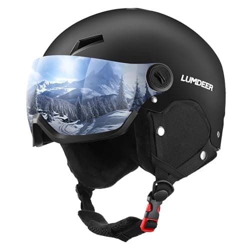 LUMDEER Ski Helmet with 2 in 1 Visor Goggles, UV Protection Snowboard Helmet, Certified Ajustable Snow Sport Helmets for Men Women Skiing, Skating, Snowboarding