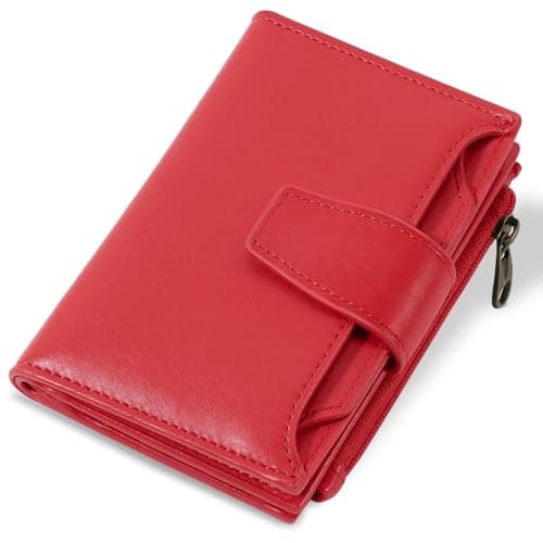 Airkit Small Wallet Women RFID Blocking PU Leather Bifold Compact Card Holder Wallet for Women with Zipper Coin Pocket 4 ID Window - Image 1