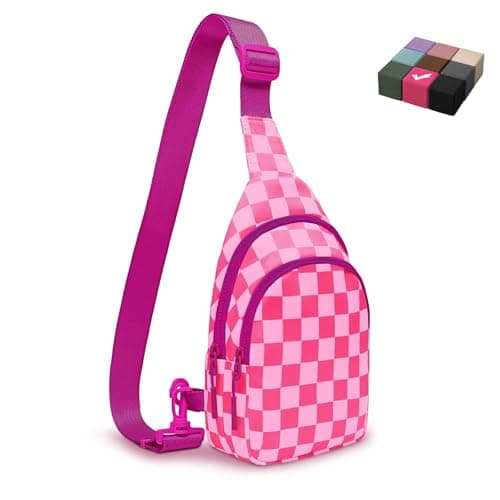 Checkered Women's Sling Bag - Stylish Small Backpack Crossbody Chest Bag & Fanny Pack Purse - Image 1