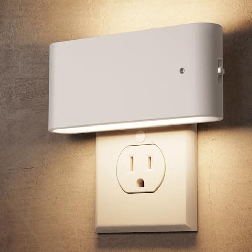 L LOHAS LED Night Light, 2 Pack Dimmable Modern LED Night Lights Plug into Wall,Dusk to Dawn Sensor Night Lights for Kid, 0-100LM 3000K Soft White Nightlight for Hallway Bedroom Stairway - Image 1