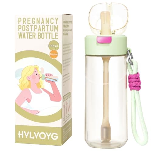 PPSU Water Bottle for Postpartum & Bedridden Care, Sip-Controlled Flow & Anti-Choking Design, Patented Leak-Proof Easy Drinking Cup with Straw, Spill-Proof for Seniors, Pregnancy & Recovery(17oz) - Image 1