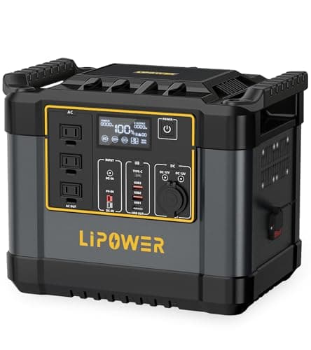 Lipower Portable Power Station, 1075Wh LifePO4 Battery for Outages, 1200W(2000W Surge) Solar Generator for Camping, Power Generators for Home Use, Backup Supply, Emergency, CPAP, RVs - Image 1