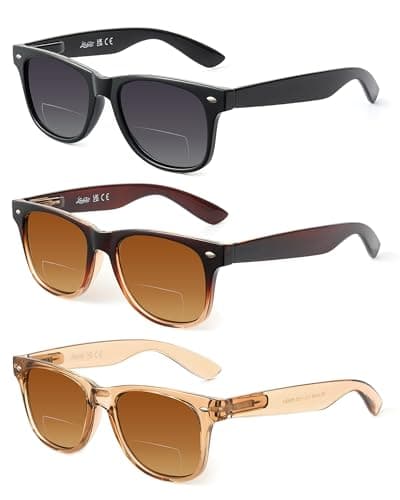 LADEESSE 3 Pack Bifocal Reading Sunglasses for Women, UV400 Sun Readers Glasses Spring Hinge Outdoor Sunglasses +1.75 - Image 1