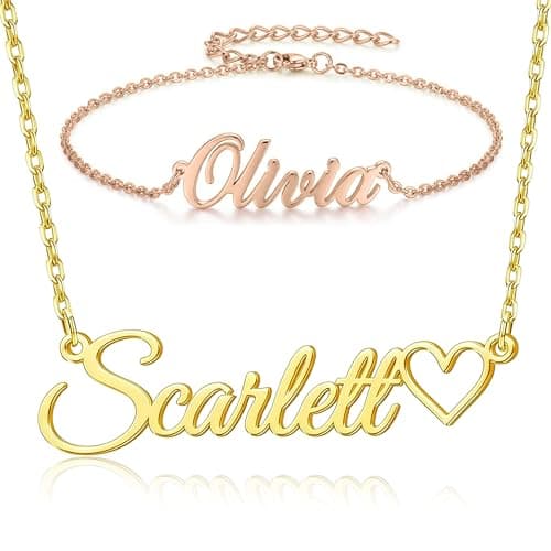 thobac Custom Name Necklace for Women - Personalized 18K Gold Plated Jewelry Gift for Her, Ideal for Valentine's Day or Commemorative Gifts - Image 1