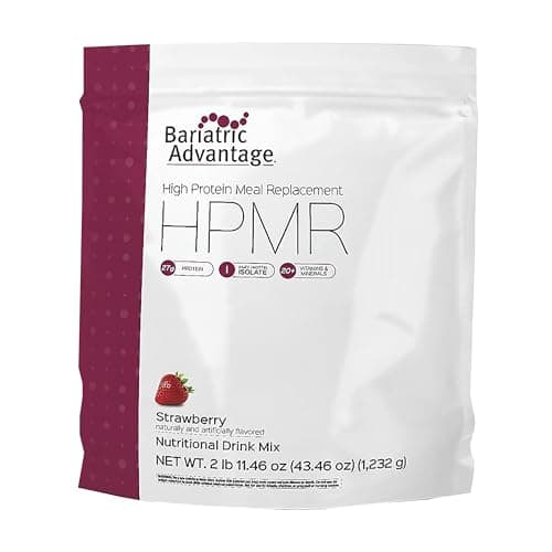 Bariatric Advantage High Protein Meal Replacement Drink Mix - Protein Powder Whey Isolate for Gastric Bypass & Sleeve Gastrectomy Patients - 28 Servings with 27 g Protein - Strawberry - 43.46 oz