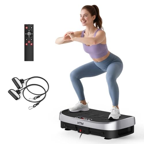 HTM Vibration Plate Exercise Machine - 330lbs Weight Capacity, 120 Speed Levels, Full Body Workout Shake Board for Home Fitness, Toning and Wellness, LED Display, Low Noise Motor - Image 1