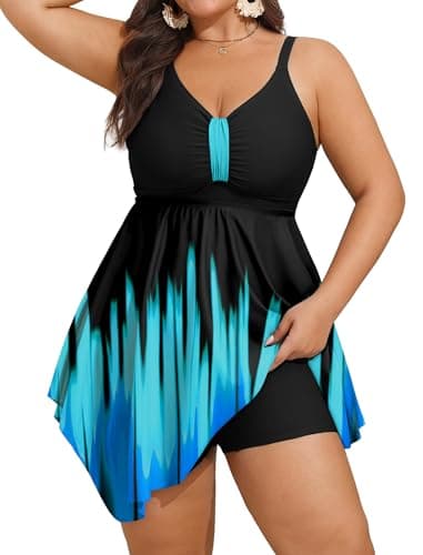 Arolina One Piece Swimsuit Women Tummy Control Bathing Suit Shapewear Slimming Swim Dress Long Torso Swimwear Blue S - Image 1
