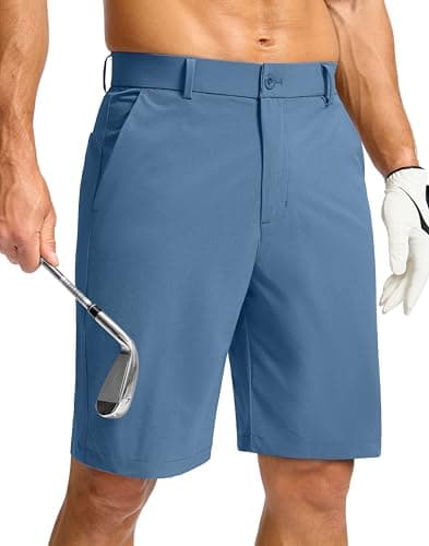 Soothfeel Men's Casual Shorts 7"/ 9" Golf Shorts for Men Flat Front Dress Work Shorts Quick Dry Lightweight with 3 Pockets Stone_Slab_Blue L9.W35 - Image 1