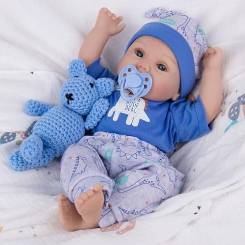 Milidool Lifelike Reborn Baby Dolls Boy - 18-Inch Baby Soft Body Realistic-Newborn Baby Dolls Cloth Body Real Life Baby Dolls with Toy Accessories for Kids Age 3 4 5 6 7 + - Image 1