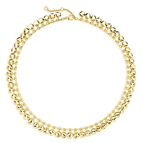LOYATA 14K Gold Plated Choker, Delicate Handmade Bohemian Wave Chain Sequins Choker Necklace for Women - Image 1