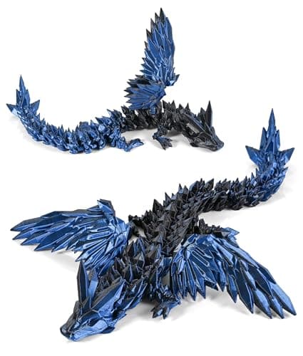 GemmiCho 3D Printed Dragon with Wings, 11" 3D Printed Dragon Toys for Kids, 3D Dragon for Stress Relief, 3D Printed Animals Figurines Fidget Dragon Toys for Boys Kids Teen 5-7 4-6 8-12 - Image 1