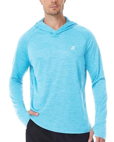 Roadbox UPF 50+ Fishing Shirts for Men, Long Sleeve UV Sun Protection Lightweight Rash Guard Hoodie for Hiking Workout - Image 1