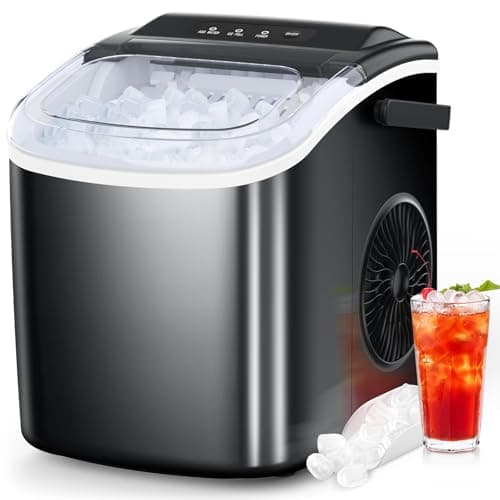COWSAR Ice Maker Countertop, Portable Ice Machine with Self-Cleaning, 26.5lbs/24Hrs, 9 Bullet Ice Cubes in 6 Mins, Ice Basket and Scoop, Ideal for Home, Kitchen, Bar, Camping - Image 1