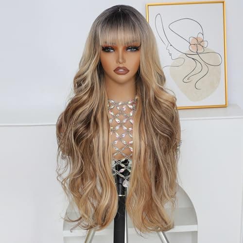 Barbique Synthetic Wig with Bangs (Highlight Blonde) - Image 1