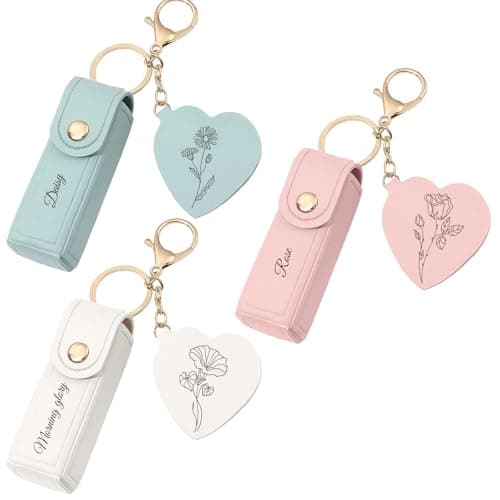 NYLGOXITK Customized engraved lipstick case keychain with mirror - Personalized mini lipstick travel case, compact makeup storage bag, a gift for ladies and girls - Image 1