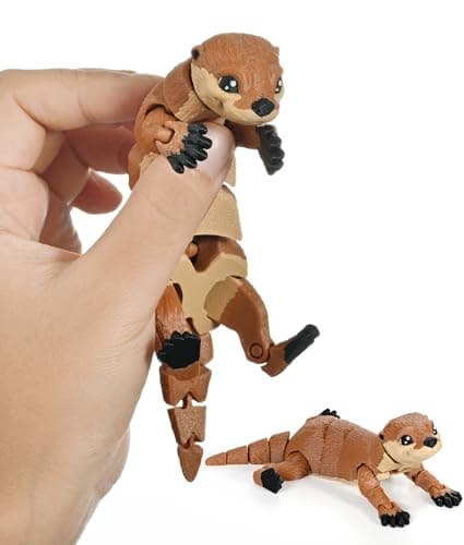 GemmiCho 3D Printed Animals, 5.7" Sea Otter Toy, 3D Printed Ottor for Stress Relief, Easter Eggs Sea Otter Figurines, Easter Basket Stuffers Toys for Boys Kids Teen 5-7 4-6 8-12 (Otter Toy) - Image 1