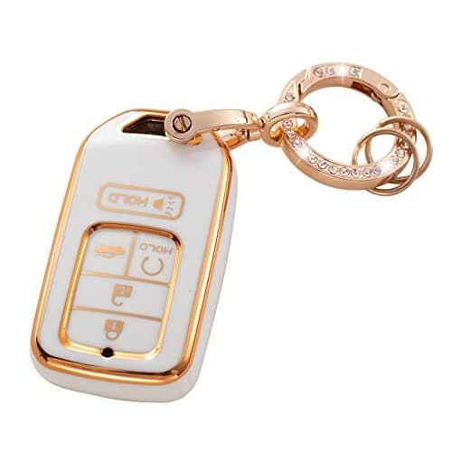 RUABIBAN Key Fob Cover Compatible with Honda, Soft TPU Key Case Protection Shell Fit for H0nda Accord Civic CRV Pilot Odyssey Smart Key Holder - Image 1