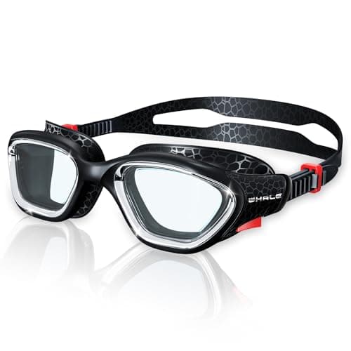 Whale Swim Goggles, HD Anti-Fog Goggles, Unisex | 100% UV Protection | Anti-Fog Design (Black) - Image 1