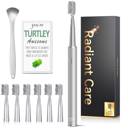 JTF Sonic Electric Toothbrush for Adults: 6 Brush Heads, 3 Brushing Modes, 2-Min Smart Timer, IPX7 Waterproof and Tongue Scraper, Deep Cleaning & Whitening, Rechargeable Toothbrush for Teeth & Braces - Image 1