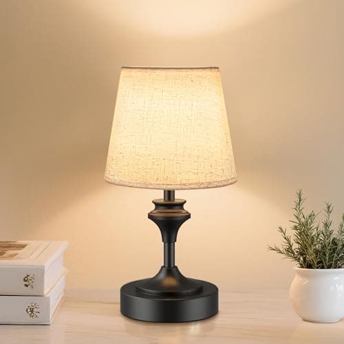 NIORSUN Portables Cordless Table Lamp, 10.2" Battery Operated Lamp, Bedside Table Lamp with Warm White Color,3 Way Dimmable Touch Desk Lamp for Bedroom Living Room Restaurant Black - Image 1