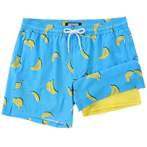 CoozySphere Mens Swim Trunks with Compression Liner 5 Inch Quick Dry Beach Shorts with Zipper Pockets L - Image 1