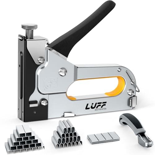 Staple Gun - LUFF 3 in 1 Heavy Duty Stapler Gun with Staple Remover and 3000 Staples for Upholstery, Manual Brad Nailer Power Adjustment Stapler Gun for Wood, Decoration, Crafts DIY - Image 1