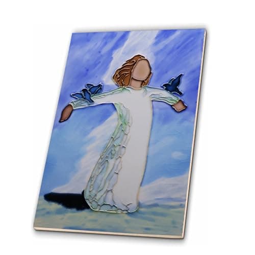 Handmade Ceramic Art Tile with 3D Embossed Relief Art, Versatile for Wall Decor, Backsplash, and Table,Gift for Home, Kitchen, Wedding,Birthday(7.8″x11.8″) - Image 1