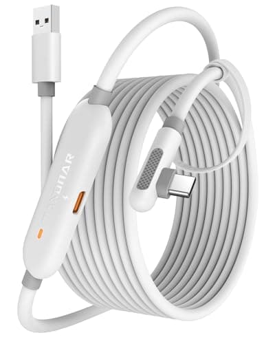 Maxonar VR Charging Link Cable 16FT (Next-Gen Chip) Compatible with Meta Quest 3S/Quest 3/Oculus Quest 2/Pico 4 Accessories and PC/SteamVR, Awesome Gift-5Gbps USB 3.0 to USB C Cable-White - Image 1