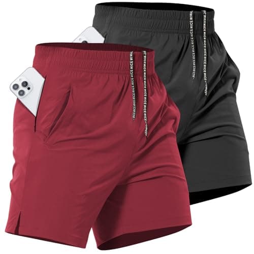 Lempue 2 Pack Mens Athletic Workout Shorts 7 Inch Quick Dry Gym Shorts with Pockets, Sports Tennis Running Shorts for Men - Image 1