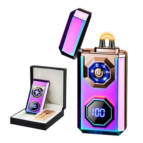 BABOBIU High-Power Arc Lighter - Unique Multi-Color Design, LED Emergency Lighting, USB Rechargeable with Battery Level Display, Zinc Alloy Body for Indoor, Outdoor, Gifts (Color) - Image 1