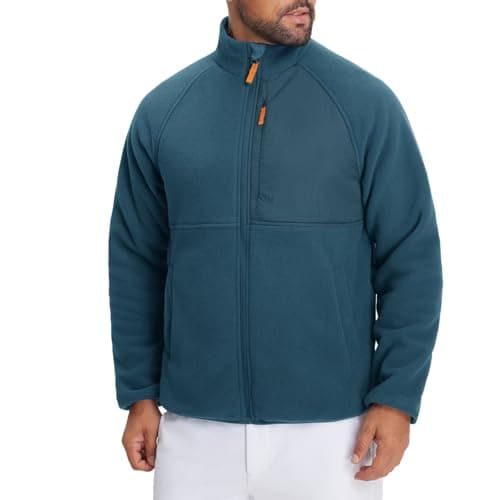 M MAELREG Reversible Fleece Lined Jacket Men Zip Up Warm Golf Jackets Fall Winter Casual Insulated Coats Clothes - Image 1