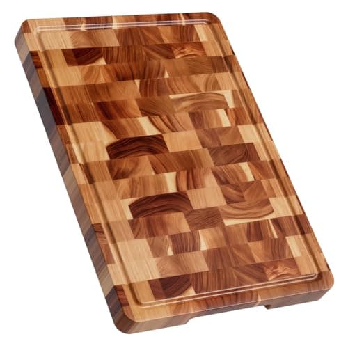 Lavstow Acacia Wood Cutting Board for Kitchen, Large Solid Wood Chopping Board with Grooves & Handles, for Meat, Vegetables, Fruits, Fruits 14.96" x 10.24" x 0.87" - Image 1