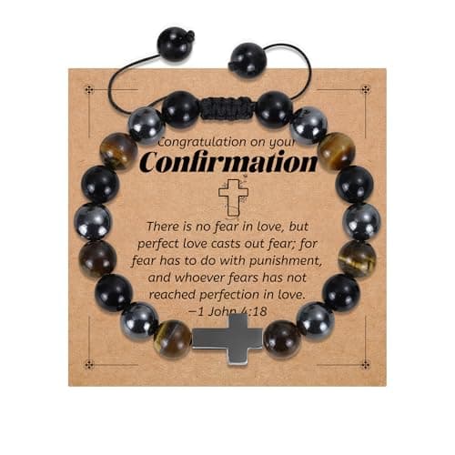 BAYLAY Confirmation Gifts for Teenage Boys - Cross Bracelet for Boy Catholic Confirmation Gifts for Teen Boys - Image 1
