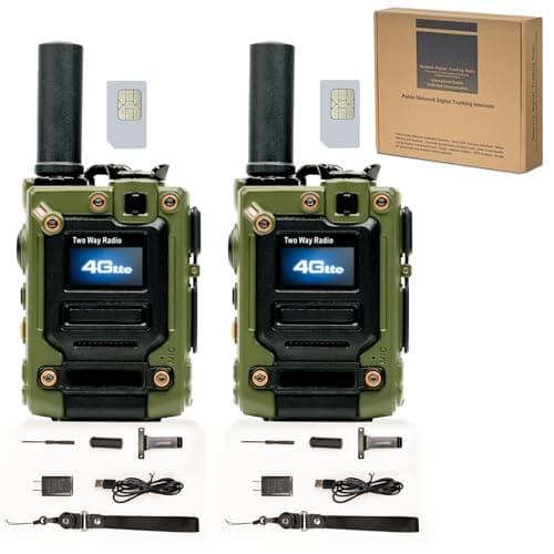 4G LTE PoC Radio 2-Pack, Global Unlimited Range Walkie Talkies 5000+ Miles, Nationwide Long Distance Two-Way Radios with Built-in SIM Card, 12-Month Data Plan Included for Truck Fleet & Construction - Image 1