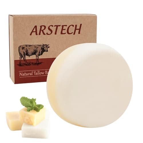 Beef Tallow Soap Bar, Natural Grass Fed Tallow Soap, Moisturizing Face & Body Wash Great for Washing Hands, Face, Hair, Bathing, Bath Soap for Adults, Gentle Formula, from Inner Mongolia Grassland - Image 1