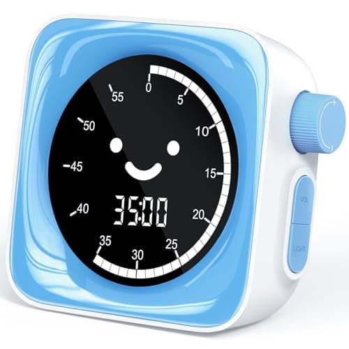 60-Minute Visual Timer for Kids Digital Visual Countdown Timer for Kids Toddler for School Classroom, Time Management Tool with Silent Operation, Blue & White - Image 1