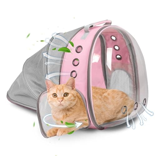 Pet Carrier Backpack Expandable for Cats and Small Dogs, Breathable Anti-Collapse Design, Airline Approved Travel Backpack for Hiking and Outdoor Use (Back Expandable-Pink) - Image 1