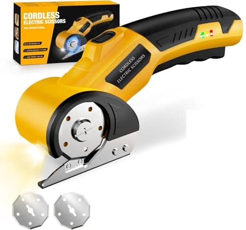 Electric Scissors, Cardboard Cutter, With LED Light, High-Efficiency Brushless Motor, 2000mAh Battery, Tungsten Steel Blade, Suitable for Cloth, Cardboard, Carpet Wire Rope Cutters Orange - Image 1