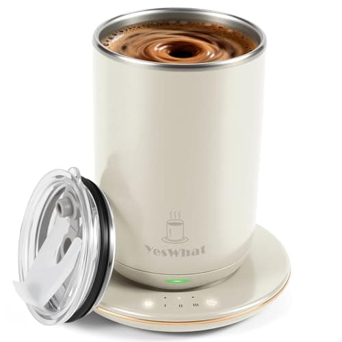 Self Stirring Coffee Mug, Self Heating Coffee Mug with Smart Temperature Control, Heated Coffee Mug 10 oz, Electric Coffee Cup with Detachable Heating Base, Auto Shut Off Warming Mug for Desk Office - Image 1