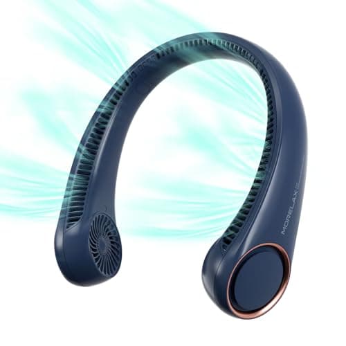 Morelax Neck Fan, USB Rechargeable Personal Fan,Hand Free Bladeless Portable Fans,4000 mAh, 3 Speeds,72 Air Faster softer 360° Cooling, Ultra Quiet,Gift Suitable for Home, Office, Travel, Sports - Image 1
