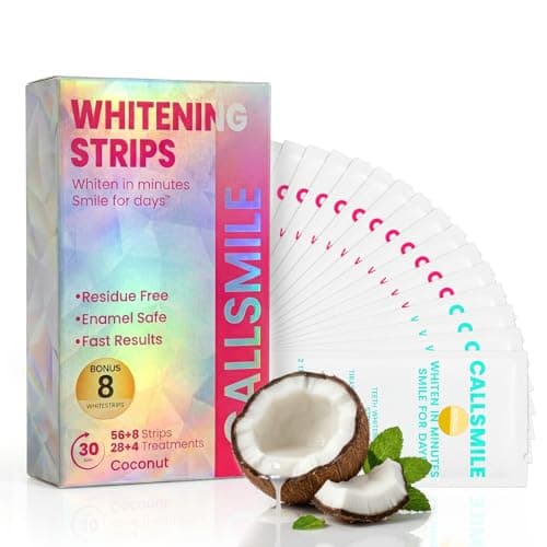 CALLSMILE Whitening Strips for Teeth Sensitive: 64 Strips Gentle Teeth Whitening Strips Enamel Safe Non-Slip Dry Strip Technology Residue Free Daily Oral Care, Coconut - Image 1