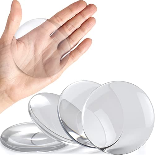 Strongest Home Wall & Door Handle Stopper 3.15" Set of 4 Pieces Clear Rubber Door Knob, Round Wall Shield Cushion, Quiet Wall Protector for Door Handle Guard Door Bumper - Self Adhesive - Image 1