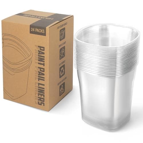 HIUMTREE 24 Pcs Paint Pail Liners, Paint Bucket Liners for Paint Cups, Holds Up to a Quart of Paint or Stain, Use Solo or with a Bucket (Compatible with Model 2500-CT Style Hand Paint Pails) - Image 1